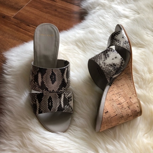 Cole Haan Acoma Wedge II Roccia Snake Print Sandal - Picture 2 of 9